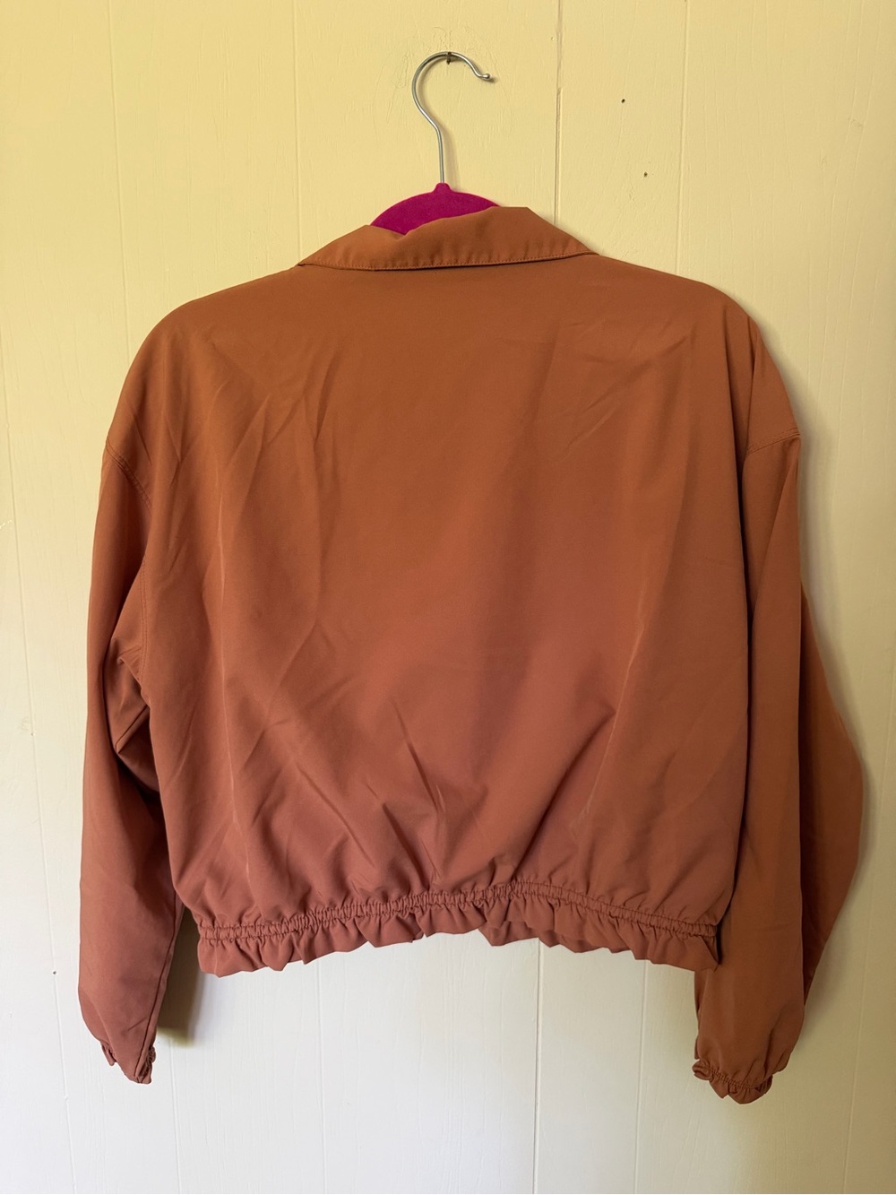 Rust Zip-Front Drawstring Activewear Jacket - Picture 6 of 6